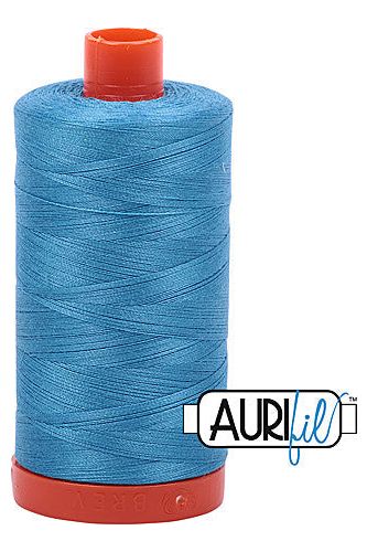 Aurifil Mako 50wt Cotton 1300 m 1422 yd. spool - 1320 Bright Teal Aurifil Mako 50wt Cotton 1300 m 1422 yd. spool - 1320 Bright Teal