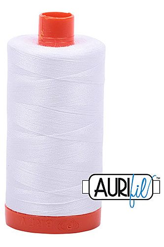 Aurifil Mako 50wt Cotton 1300 m 1422 yd. spool - 2024 White Aurifil Mako 50wt Cotton 1300 m 1422 yd. spool - 2024 White