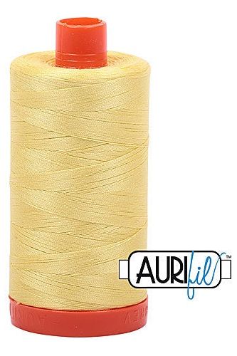 Aurifil Mako 50wt Cotton 1300 m 1422 yd. spool - 2115 Lemon Aurifil Mako 50wt Cotton 1300 m 1422 yd. spool - 2115 Lemon