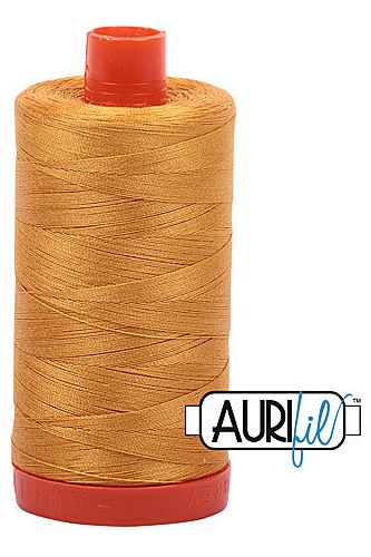 Aurifil Mako 50wt Cotton 1300 m 1422 yd. spool - 2140 Orange Mustard Aurifil Mako 50wt Cotton 1300 m 1422 yd. spool - 2140 Orange Mustard