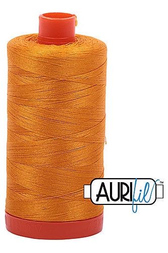 Aurifil Mako 50wt Cotton 1300 m 1422 yd. spool - 2145 Yellow Orange Aurifil Mako 50wt Cotton 1300 m 1422 yd. spool - 2145 Yellow Orange