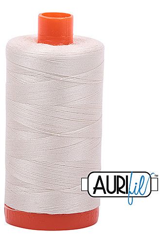 Aurifil Mako 50wt Cotton 1300 m 1422 yd. spool - 2309 Silver White Aurifil Mako 50wt Cotton 1300 m 1422 yd. spool - 2309 Silver White