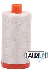 Aurifil Mako 50wt Cotton 1300 m 1422 yd. spool - 2309 Silver White Aurifil Mako 50wt Cotton 1300 m 1422 yd. spool - 2309 Silver White