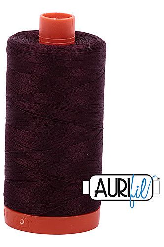 Aurifil Mako 50wt Cotton 1300 m 1422 yd. spool - 2465 Very Dark Brown Aurifil Mako 50wt Cotton 1300 m 1422 yd. spool - 2465 Very Dark Brown