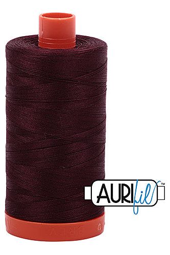 Aurifil Mako 50wt Cotton 1300 m 1422 yd. spool - 2468 Dark Wine Aurifil Mako 50wt Cotton 1300 m 1422 yd. spool - 2468 Dark Wine