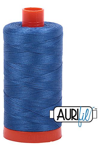 Aurifil Mako 50wt Cotton 1300 m 1422 yd. spool - 2730 Delft Blue Aurifil Mako 50wt Cotton 1300 m 1422 yd. spool - 2730 Delft Blue