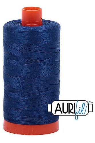 Aurifil Mako 50wt Cotton 1300 m 1422 yd. spool - 2780 Dark Delft Blue Aurifil Mako 50wt Cotton 1300 m 1422 yd. spool - 2780 Dark Delft Blue