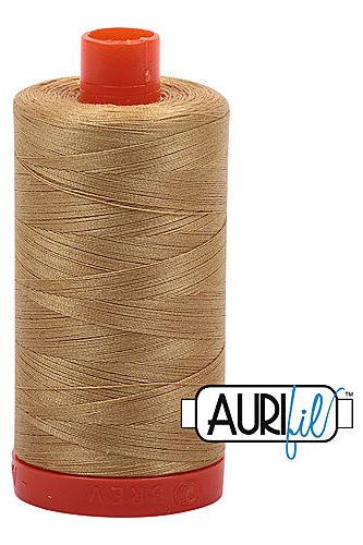 Aurifil Mako 50wt Cotton 1300 m 1422 yd. spool - 2920 Light Brass Aurifil Mako 50wt Cotton 1300 m 1422 yd. spool - 2920 Light Brass