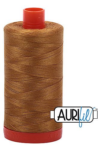 Aurifil Mako 50wt Cotton 1300 m 1422 yd. spool - 2975 Brass Aurifil Mako 50wt Cotton 1300 m 1422 yd. spool - 2975 Brass