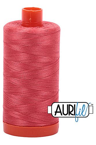 Aurifil Mako 50wt Cotton 1300 m 1422 yd. spool - 5002 Medium Red Aurifil Mako 50wt Cotton 1300 m 1422 yd. spool - 5002 Medium Red