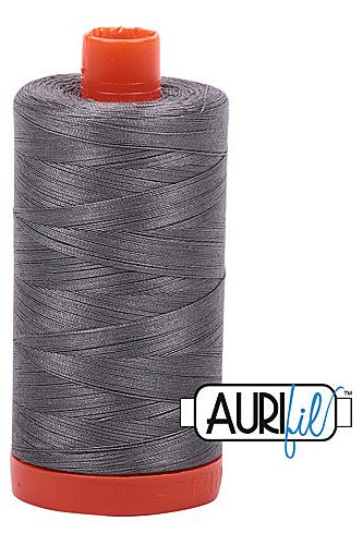 Aurifil Mako 50wt Cotton 1300 m 1422 yd. spool - 5004 Grey Smoke Aurifil Mako 50wt Cotton 1300 m 1422 yd. spool - 5004 Grey Smoke