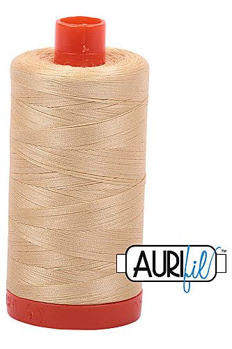 Aurifil Mako 50wt Cotton 1300 m 1422 yd. spool - 6001 Light Caramel Aurifil Mako 50wt Cotton 1300 m 1422 yd. spool - 6001 Light Caramel