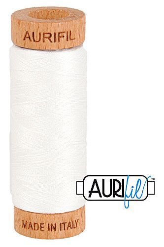 Aurifil Mako 80wt Cotton 274 m 300 yd. spool - 2021 Natural White Aurifil Mako 80wt Cotton 274 m 300 yd. spool - 2021 Natural White