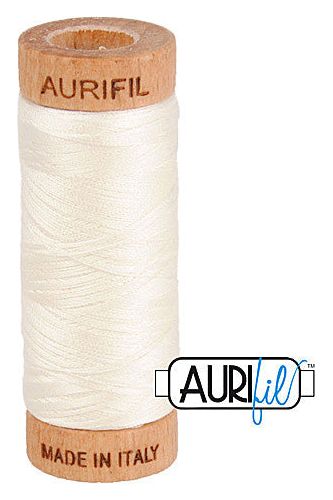 Aurifil Mako 80wt Cotton 274 m 300 yd. spool - 2026 Chalk Aurifil Mako 80wt Cotton 274 m 300 yd. spool - 2026 Chalk
