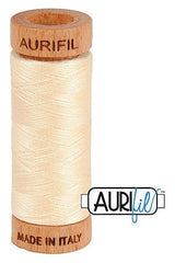 Aurifil Mako 80wt Cotton 274 m 300 yd. spool - 2123 Butter Aurifil Mako 80wt Cotton 274 m 300 yd. spool - 2123 Butter