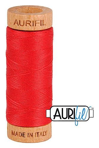 Aurifil Mako 80wt Cotton 274 m 300 yd. spool - 2250 Red Aurifil Mako 80wt Cotton 274 m 300 yd. spool - 2250 Red