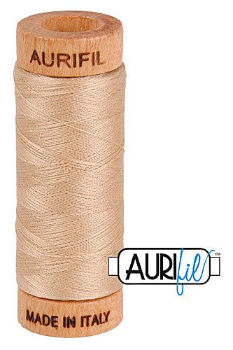 Aurifil Mako 80wt Cotton 274 m 300 yd. spool - 2314 Beige Aurifil Mako 80wt Cotton 274 m 300 yd. spool - 2314 Beige