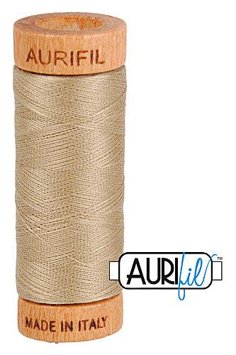 Aurifil Mako 80wt Cotton 274 m 300 yd. spool - 2325 Linen Aurifil Mako 80wt Cotton 274 m 300 yd. spool - 2325 Linen