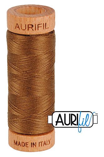 Aurifil Mako 80wt Cotton 274 m 300 yd. spool - 2372 Dark Antique Gold Aurifil Mako 80wt Cotton 274 m 300 yd. spool - 2372 Dark Antique Gold
