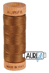 Aurifil Mako 80wt Cotton 274 m 300 yd. spool - 2372 Dark Antique Gold Aurifil Mako 80wt Cotton 274 m 300 yd. spool - 2372 Dark Antique Gold
