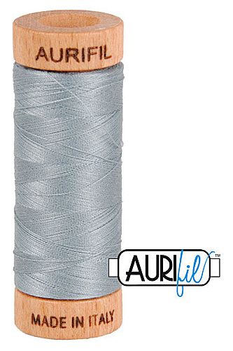 Aurifil Mako 80wt Cotton 274 m 300 yd. spool - 2610 Light Blue Grey Aurifil Mako 80wt Cotton 274 m 300 yd. spool - 2610 Light Blue Grey