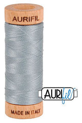 Aurifil Mako 80wt Cotton 274 m 300 yd. spool - 2610 Light Blue Grey Aurifil Mako 80wt Cotton 274 m 300 yd. spool - 2610 Light Blue Grey