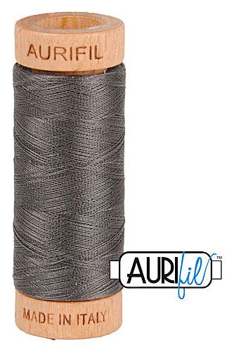 Aurifil Mako 80wt Cotton 274 m 300 yd. spool - 2630 Dark Pewter Aurifil Mako 80wt Cotton 274 m 300 yd. spool - 2630 Dark Pewter