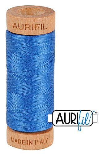 Aurifil Mako 80wt Cotton 274 m 300 yd. spool - 2730 Delft Blue Aurifil Mako 80wt Cotton 274 m 300 yd. spool - 2730 Delft Blue