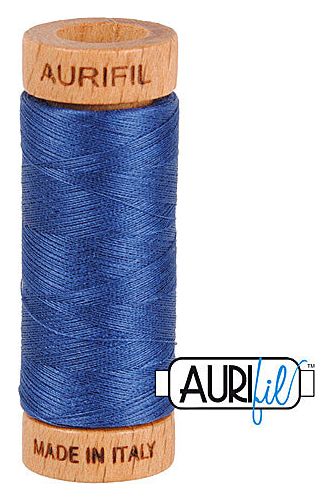 Aurifil Mako 80wt Cotton 274 m 300 yd. spool - 2775 Steel Blue Aurifil Mako 80wt Cotton 274 m 300 yd. spool - 2775 Steel Blue