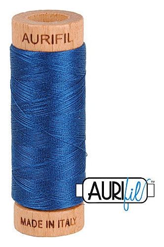 Aurifil Mako 80wt Cotton 274 m 300 yd. spool - 2783 Medium Delft Blue Aurifil Mako 80wt Cotton 274 m 300 yd. spool - 2783 Medium Delft Blue