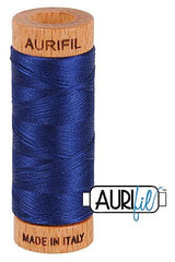 Aurifil Mako 80wt Cotton 274 m 300 yd. spool - 2784 Dark Navy Aurifil Mako 80wt Cotton 274 m 300 yd. spool - 2784 Dark Navy