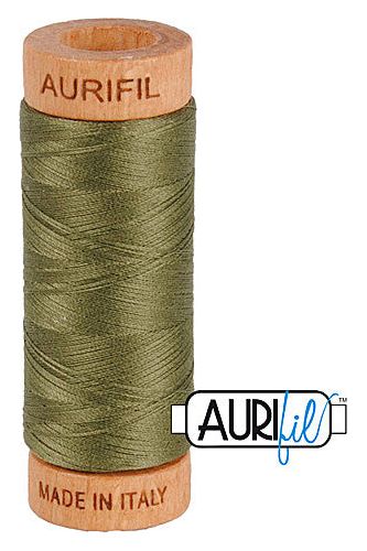 Aurifil Mako 80wt Cotton 274 m 300 yd. spool - 2905 Army Green Aurifil Mako 80wt Cotton 274 m 300 yd. spool - 2905 Army Green