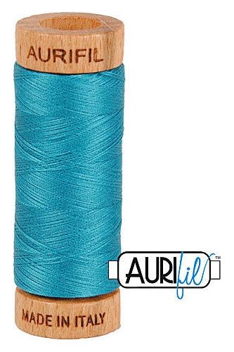 Aurifil Mako 80wt Cotton 274 m 300 yd. spool - 4182 Dark Turquoise Aurifil Mako 80wt Cotton 274 m 300 yd. spool - 4182 Dark Turquoise