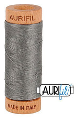 Aurifil Mako 80wt Cotton 274 m 300 yd. spool - 5004 Grey Smoke Aurifil Mako 80wt Cotton 274 m 300 yd. spool - 5004 Grey Smoke