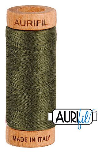 Aurifil Mako 80wt Cotton 274 m 300 yd. spool - 5012 Dark Green Aurifil Mako 80wt Cotton 274 m 300 yd. spool - 5012 Dark Green