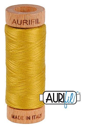 Aurifil Mako 80wt Cotton 274 m 300 yd. spool - 5022 Mustard Aurifil Mako 80wt Cotton 274 m 300 yd. spool - 5022 Mustard