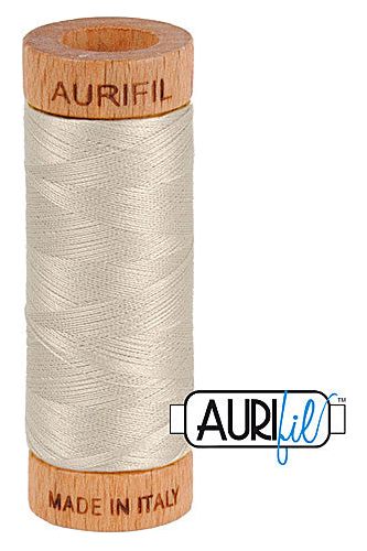 Aurifil Mako 80wt Cotton 274 m 300 yd. spool - 6725 Moondust Aurifil Mako 80wt Cotton 274 m 300 yd. spool - 6725 Moondust