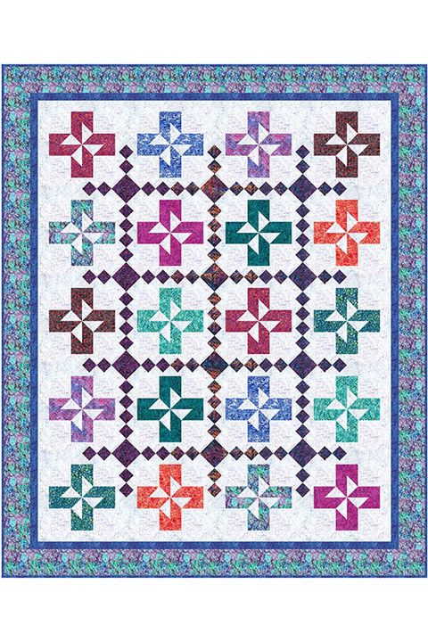 Fresh Flowers Collection - Fenced Windmills Pattern Fresh Flowers Collection - Fenced Windmills Pattern