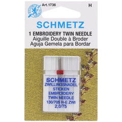 Embroidery Twin Needle, Schmetz (1pk) image # 84738 Embroidery Twin Needle, Schmetz (1pk) image # 84738
