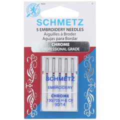 Chrome Embroidery Needles, Schmetz (5pk) Chrome Embroidery Needles, Schmetz (5pk)