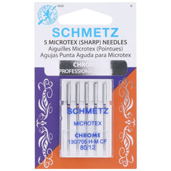 Chrome Microtex Needles, Schmetz (5pk) Chrome Microtex Needles, Schmetz (5pk)
