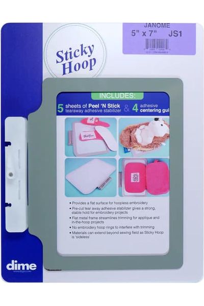 Dime, 5" x 7" Sticky Hoop w/ Stabilizer - Janome Dime, 5" x 7" Sticky Hoop w/ Stabilizer - Janome