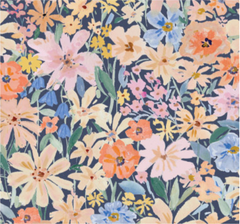Flower House-Pretty Party-Denim (Sold By 1/2 Meter) Flower House-Pretty Party-Denim (Sold By 1/2 Meter)