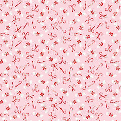 Clothworks Santa Paws-Pink (Sold By 1/2 Meter) Clothworks Santa Paws-Pink (Sold By 1/2 Meter)