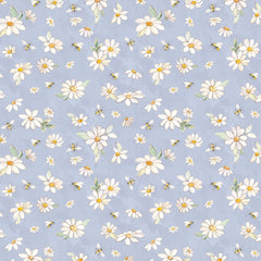 Clothworks Daisy Fields-Daisies & Bees Light Denim (Sold By 1/2 Meter) Clothworks Daisy Fields-Daisies & Bees Light Denim (Sold By 1/2 Meter)