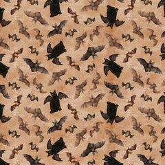Clothworks Gothic Halloween-Bats & Cats Rust (Sold By 1/2 Meter) Clothworks Gothic Halloween-Bats & Cats Rust (Sold By 1/2 Meter)