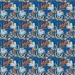 Whimsy-Blue and Red Foliage (Sold By 1/2 Meter) Whimsy-Blue and Red Foliage (Sold By 1/2 Meter)