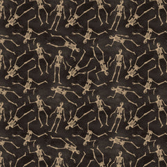 Clothworks Gothic Halloween-Skeletons Black (Sold By 1/2 Meter) Clothworks Gothic Halloween-Skeletons Black (Sold By 1/2 Meter)