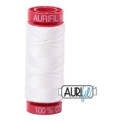 Aurifil Mako 12wt Cotton 50 m 54 yd. spool - 2021 Natural White Aurifil Mako 12wt Cotton 50 m 54 yd. spool - 2021 Natural White