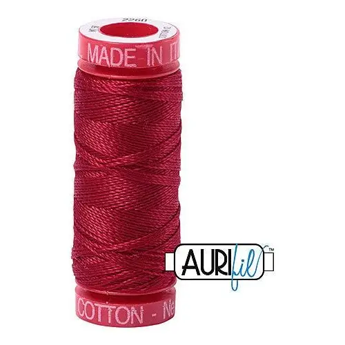 Aurifil Mako 12wt Cotton 50 m 54 yd. spool - 2260 Red Wine Aurifil Mako 12wt Cotton 50 m 54 yd. spool - 2260 Red Wine